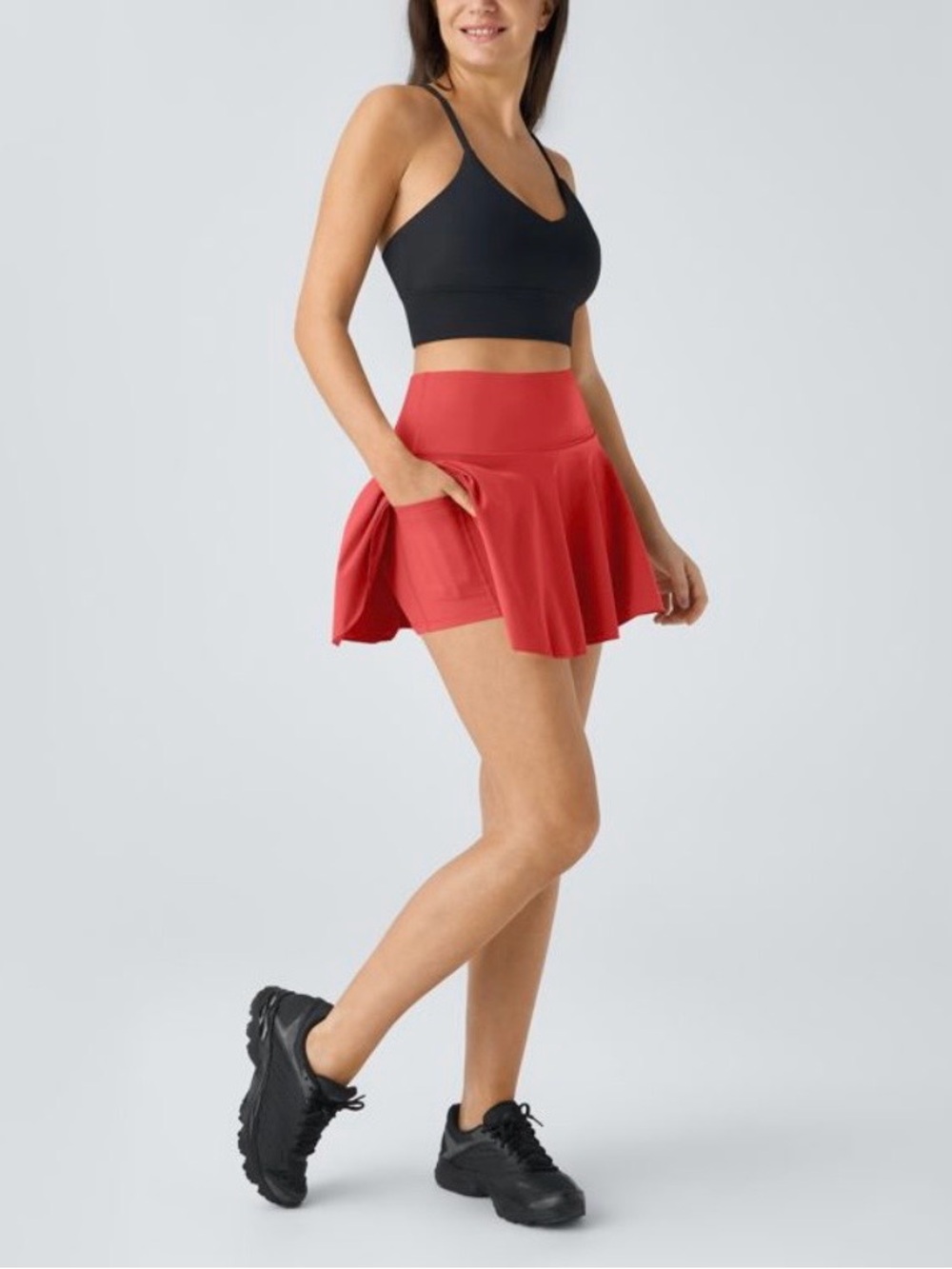Halara Everyday SoftlyZero™ Airy 2-in-1 Cool Touch Tennis Skirt  Poinsettia L